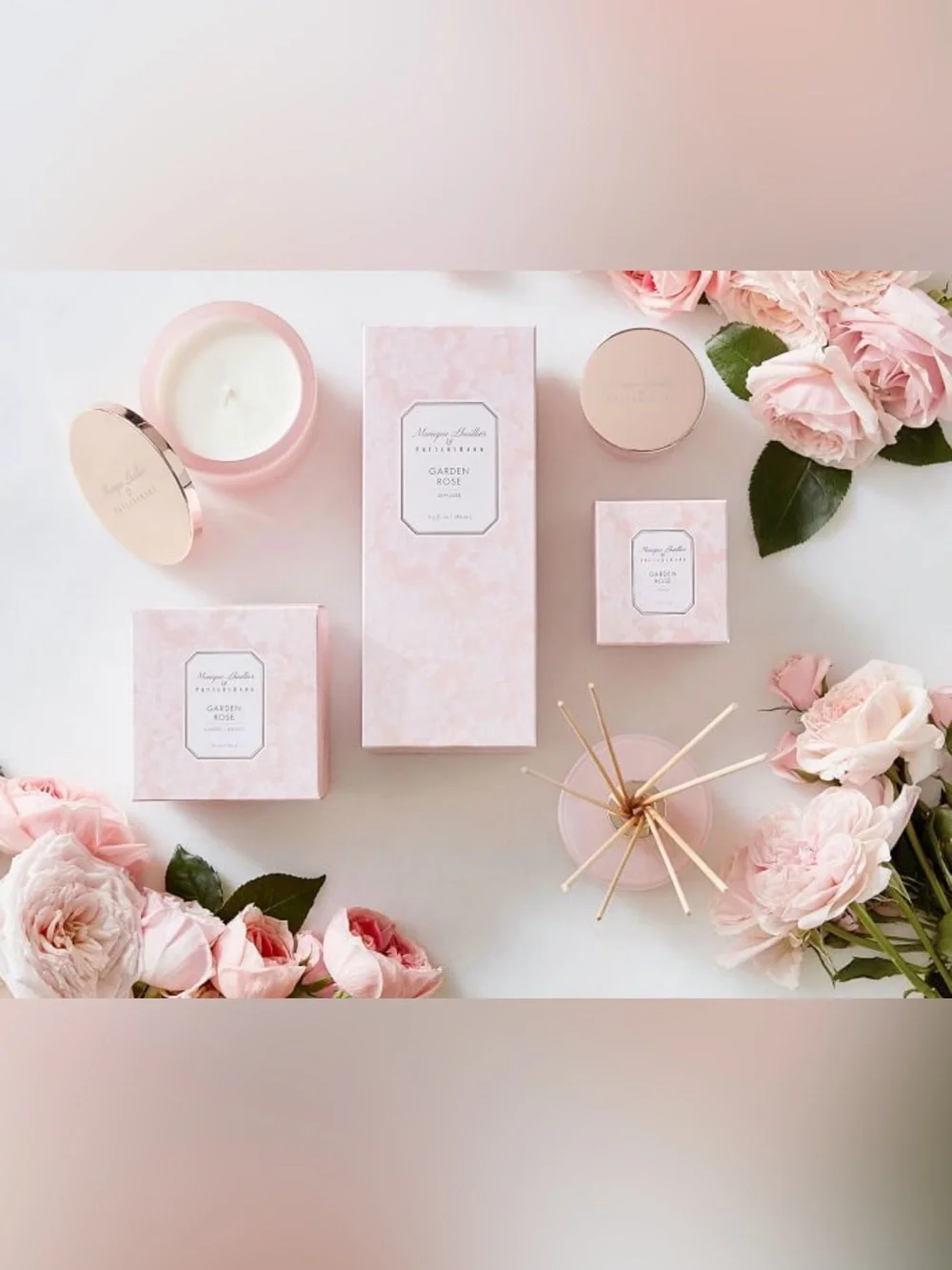 Pottery Barn & Monique Lhuillier Garden Rose Scented Candle